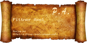 Pittner Axel névjegykártya